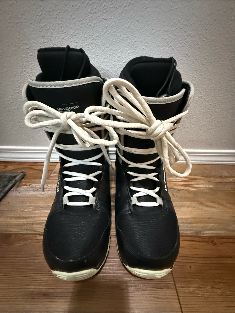 Black Snowboard Boots with White Laces